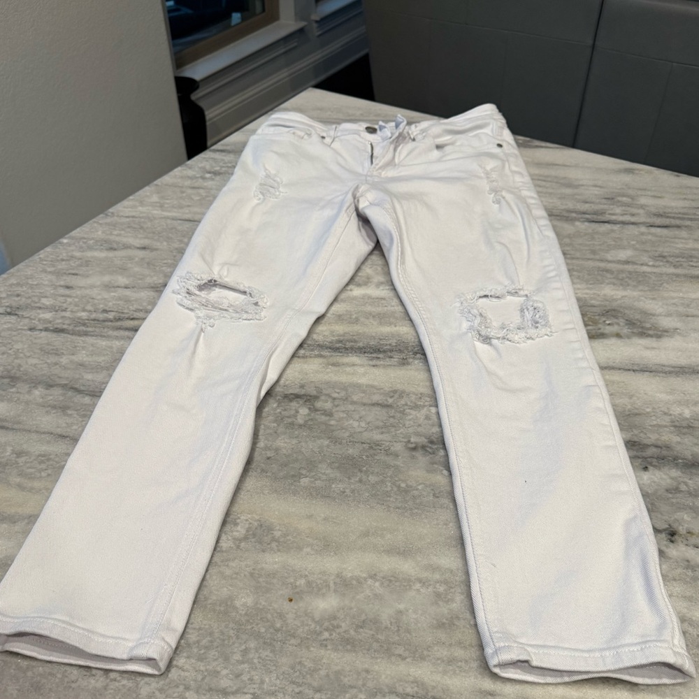 Men’s Rue21 White Ripped Skinny Jeans - 32x30